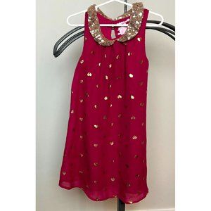 Kidtopia Heart gold sequins peter pan‎ collar dress size 6